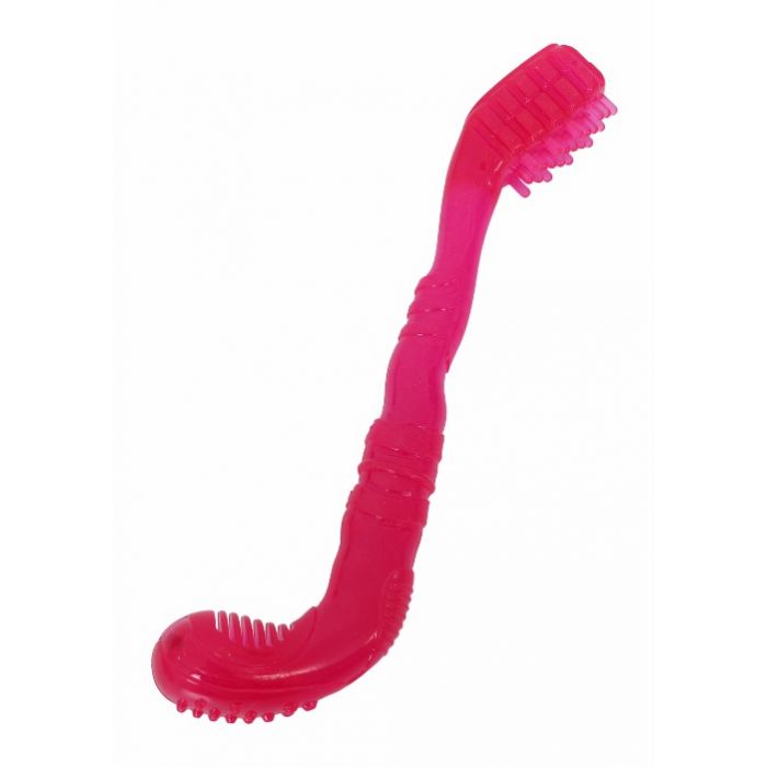 KOERA NÄRIMISHARJA - TPR KUMMIST - ROOSA - 28 CM