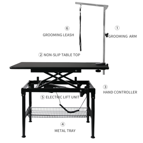 Elektriline hoolduslaud 95 cm - must