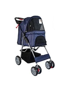 Pet Stroller with 4 Wheel Blue