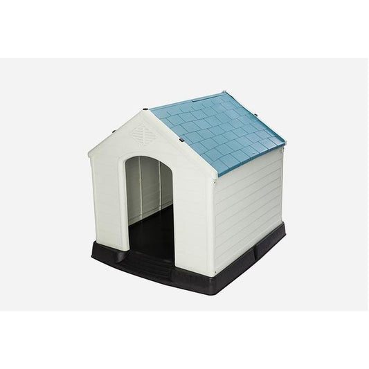 Ilmastikukindel koerakuut, plastmassist 87,7 x 78,5 x 81,5 cm - valge + sinine - suur