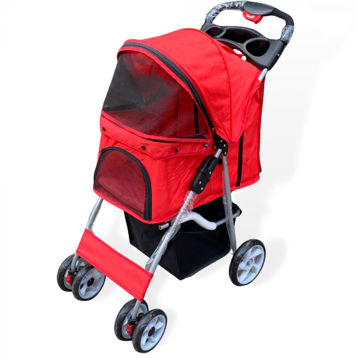 DOG BUGGY CLASSIC - RED - 4 WHEELS