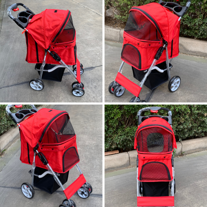 DOG BUGGY CLASSIC - RED - 4 WHEELS