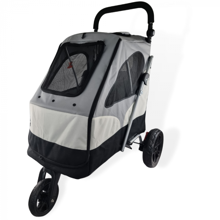 DOG BUGGY DELUXE - 3 WHEELS - GREY