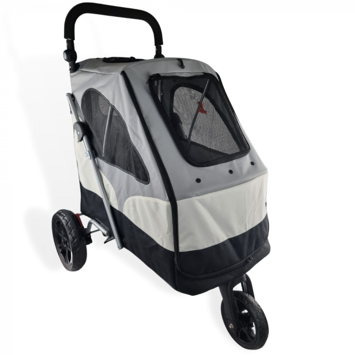 DOG BUGGY DELUXE - 3 WHEELS - GREY