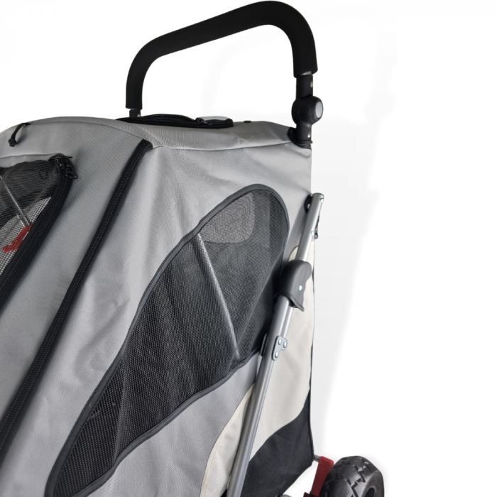 DOG BUGGY DELUXE - 3 WHEELS - GREY