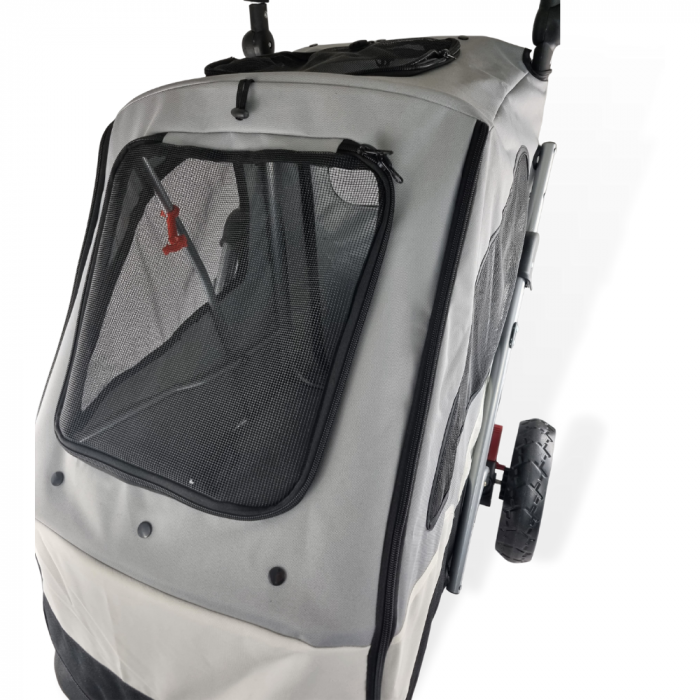DOG BUGGY DELUXE - 3 WHEELS - GREY