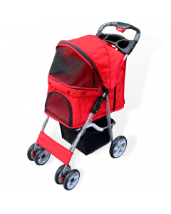 Pet Stroller with 4 Wheel RED