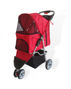 Pet Stroller with 3 Wheel RED