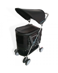 Pet Stroller with Soft Crate 4 Wheel Black