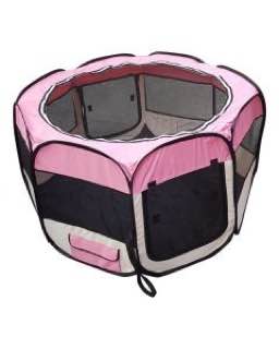 Fabric Folding Puppy Pen PINK 60cm